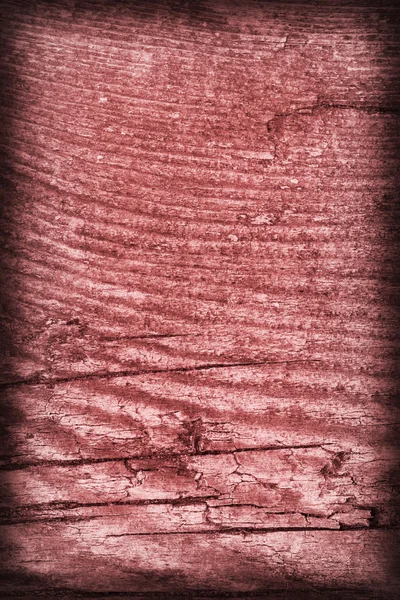 Old Knotted Weathered Cracked Rotten Wood Red  Vignette Grunge Texture — Stock Photo, Image