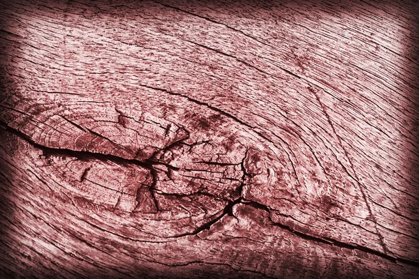 Velho entalhado rachado podre madeira vermelha vinheta Grunge textura — Fotografia de Stock