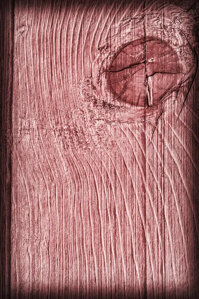 Vecchio annodato incrinato legno marcio rosso Vignetta Grunge Texture — Foto Stock