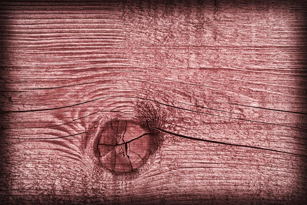 Old Knotted Weathered Cracked Rotten Wood Red Vignette Grunge Texture — Stock Photo, Image