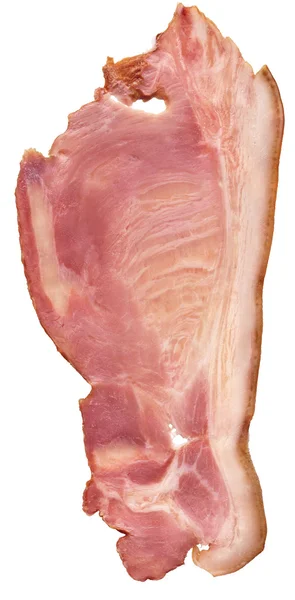 Spalla di maiale Prosciutto fetta isolata su sfondo bianco — Foto Stock