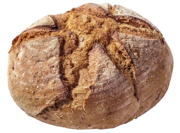 Manastır ekmek ekmek kırık kaba rustik kabuk beyaz arka plan üzerinde izole ile — Stok fotoğraf