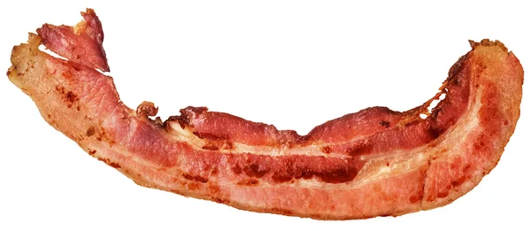 Tocino de cerdo frito Rasher aislado sobre fondo blanco — Foto de Stock