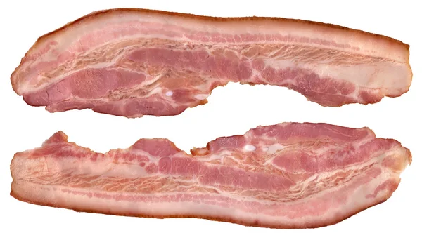 Rashers au bacon sur le ventre de porc isolés sur fond blanc — Photo