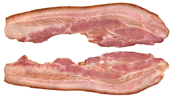 Rashers pancetta di maiale isolato su sfondo bianco — Foto Stock