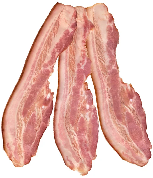 Rashers pancetta di maiale isolato su sfondo bianco — Foto Stock