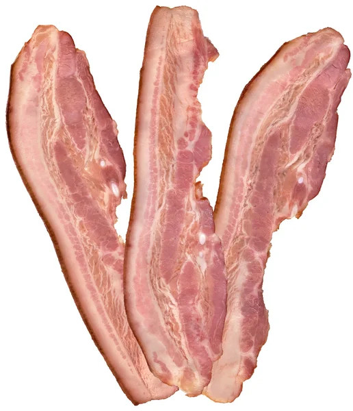 Rashers pancetta di maiale isolato su sfondo bianco — Foto Stock