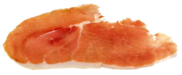 Prosciutto fumado porco presunto Rasher isolado em fundo branco — Fotografia de Stock