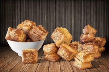 Zuzu Meydanı puf kruvasan böreği bambu yer mat demet
