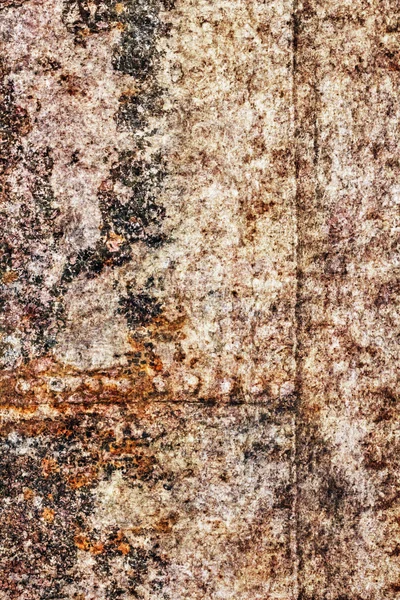 Old Badly Corroded Bituminous Riveted Metal Floater Surface Grunge Texture — Stock Photo, Image