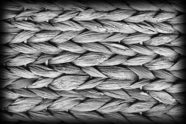 Raffia Place Mat Extra Rough Plaiting Gray Vignette Grunge Textu — Stock Photo, Image