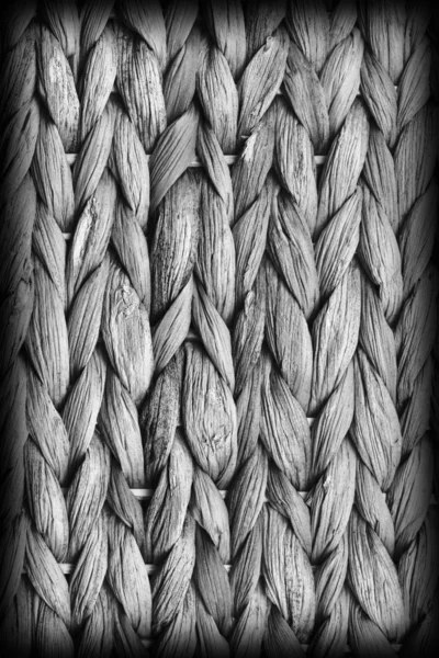 Raffia Place Mat Extra Rough Plaiting Gray Vignette Grunge Textu — Stock Photo, Image