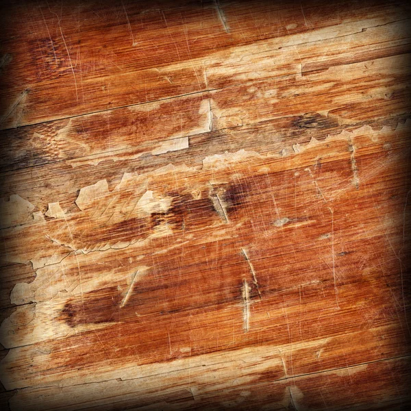 Old Wood Laminated Flooring Varnished Blockboard Cracked Scratch — Stock Photo, Image