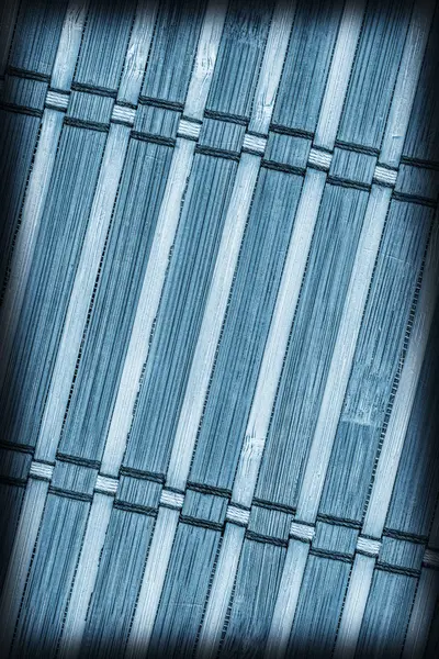 Bambus Platzmatte blaue Vignette Grunge Textur Probe — Stockfoto