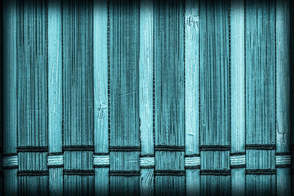 Amostra de textura de grunge de vinheta de ciano de esteira de bambu — Fotografia de Stock