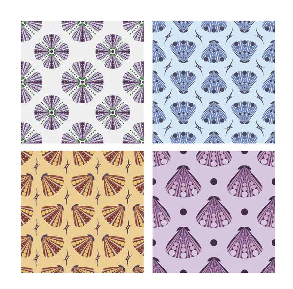 Set of seamless patterns. Floral print. — Stock Vector