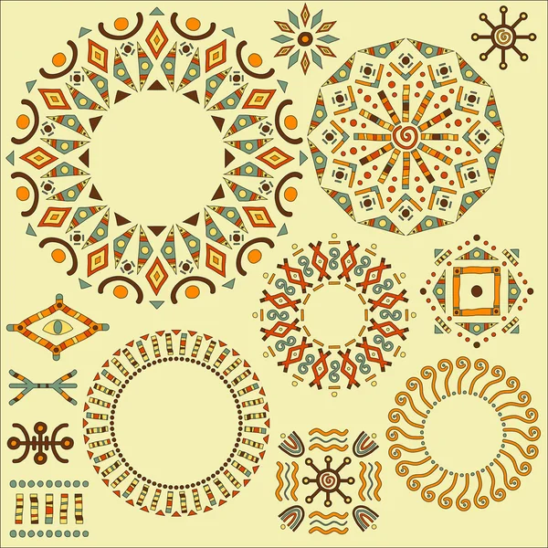 Decorative elements in African style. — Stock Vector