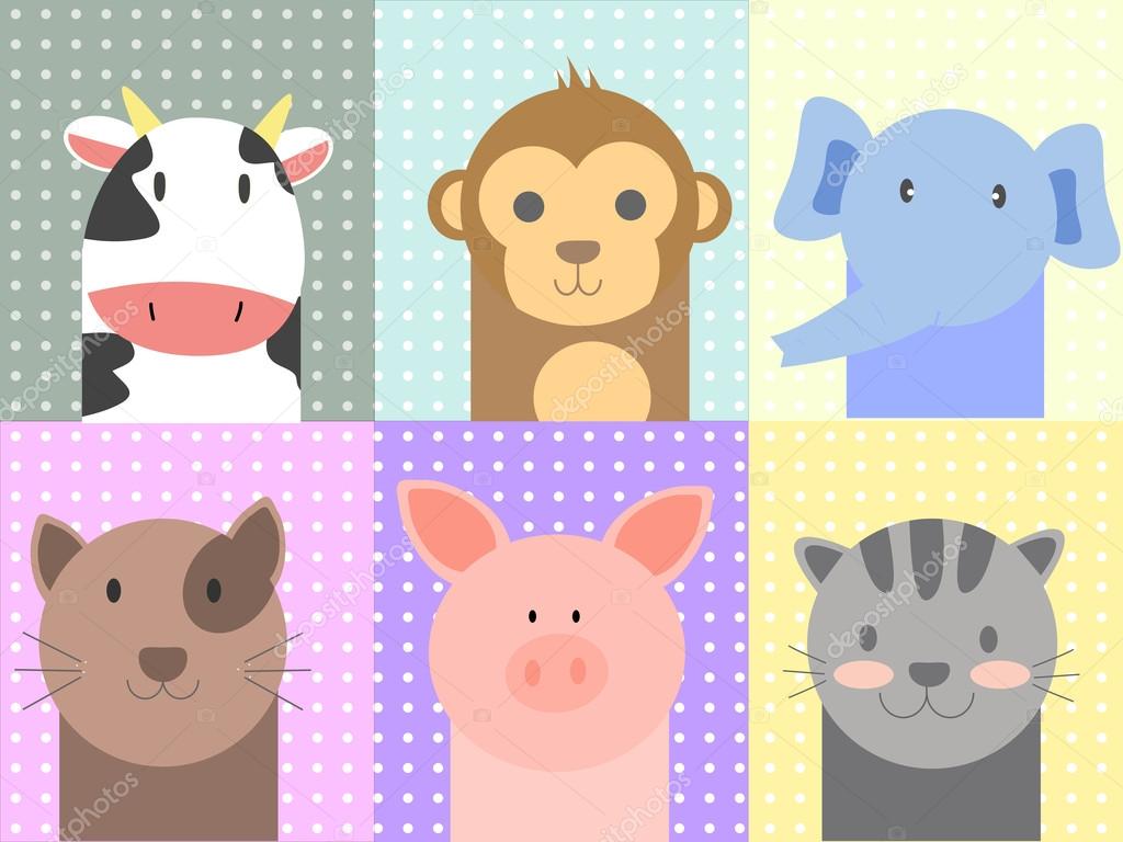 Cute animals background ⬇ Vector Image by © kawin302 Vector Stock
