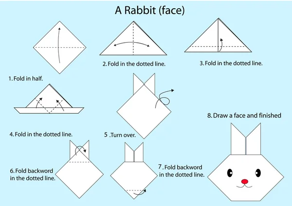 Dobrar papel cor animal — Vetor de Stock