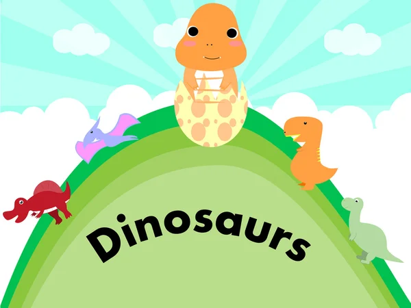 Colore dinosauro dei cartoni animati — Vettoriale Stock