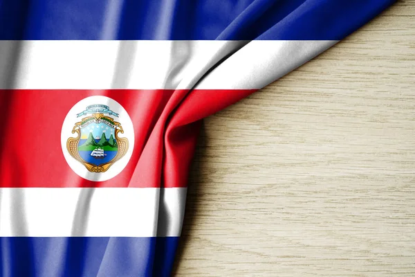 Kostarická Vlajka Vlajka Látkovým Vzorem Kostariky Ilustrace Prostorem Pro Text — Stock fotografie