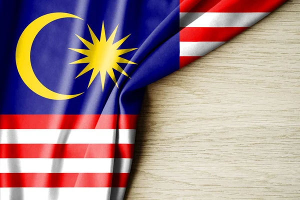 Malaysia Flagga Tyg Mönster Flagga Malaysia Illustration Med Baksida Utrymme — Stockfoto