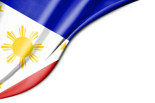 Bandera Filipinas Ilustración Con Espacio Fondo Blanco Para Texto Vista — Foto de Stock