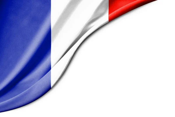 Bandiera Francia Illustrazione Con Spazio Sfondo Bianco Testo Vista Vicino — Foto Stock