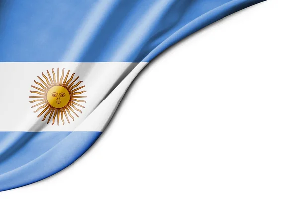 Argentyńska Flaga Ilustracja Białym Tłem Dla Tekstu Widok Bliska — Zdjęcie stockowe