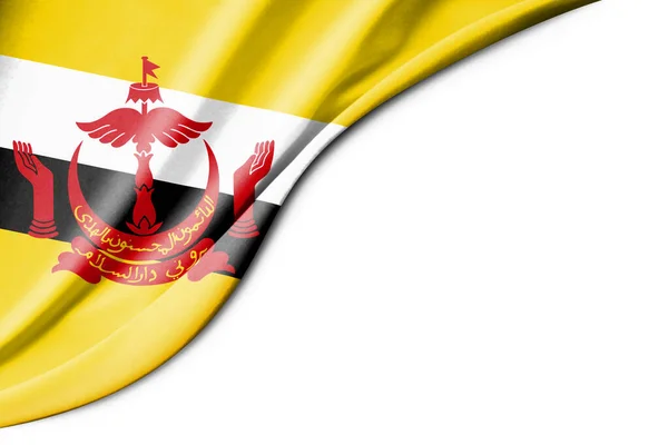Bandiera Brunei Illustrazione Con Spazio Sfondo Bianco Testo Vista Vicino — Foto Stock