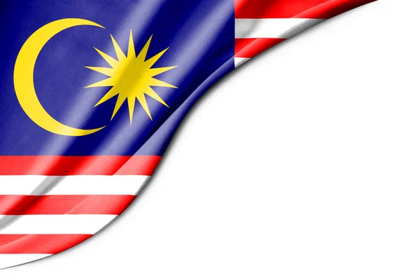 Malaysia Flagga Illustration Med Vit Bakgrund Utrymme För Text Närbild — Stockfoto