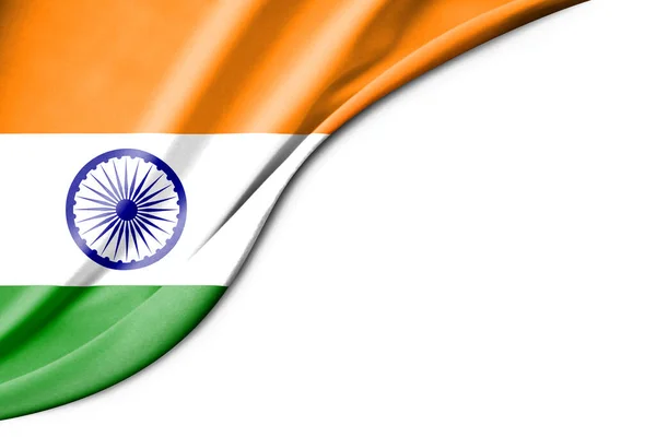 Прапор Індії Ілюстрація Білим Фоном Тексту Погляд Зблизька — стокове фото