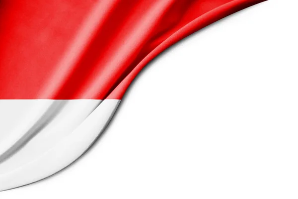 印度尼西亚国旗 3D例证 带有白色背景空间的文字 特写镜头 — 图库照片