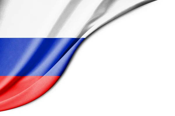 Bandiera Russa Illustrazione Con Spazio Sfondo Bianco Testo Vista Vicino — Foto Stock