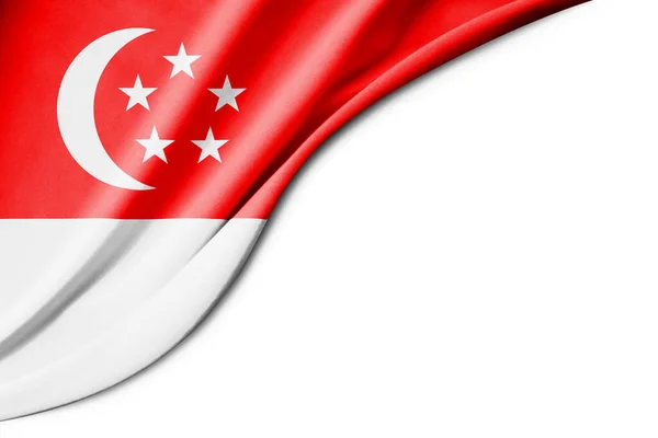 Bandera Singapur Ilustración Con Espacio Fondo Blanco Para Texto Vista — Foto de Stock