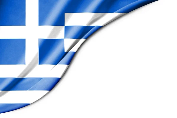 Greece Flag Illustration White Background Space Text Close View — Stock Photo, Image