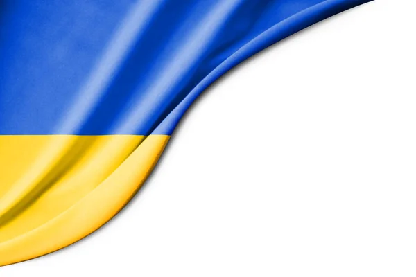 Ukraine Flag Illustration White Background Space Text Close View — Foto Stock