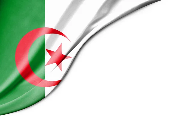 アルジェリア国旗 3Dイラスト テキストの背景に白いスペースがあります クローズアップビュー — ストック写真