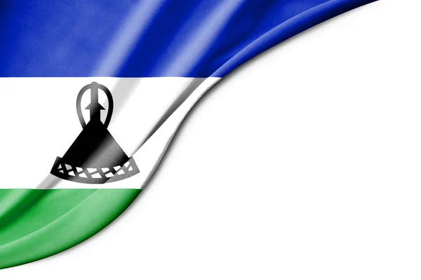 Lesotho Flagge Illustration Mit Weißem Hintergrundraum Für Text Nahaufnahme — Stockfoto