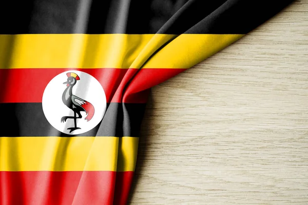 Bandeira Uganda Bandeira Padrão Tecido Uganda Ilustração Com Espaço Para — Fotografia de Stock