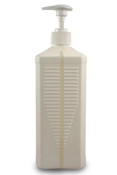 Behållare För Desinficerade Lösningar Med Sprayflaska Rektangulär Form Vit Plast — Stockfoto