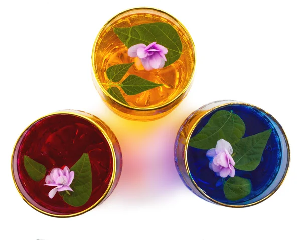 Çiçekli, yukarıdan görmek üç renk iç