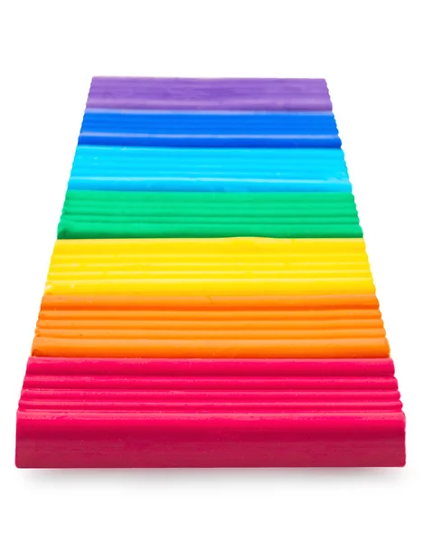 Knetmasse gelegt bzw. Regenbogenfarben — Stockfoto
