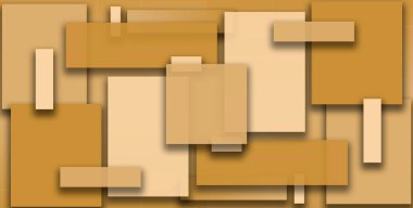 Kare ve dikdörtgen şeklinin karışımından oluşan bir resim. Geometrik şekiller yığılıyor.