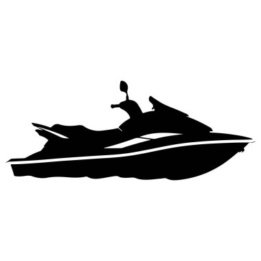 Stylish silhouette of a jet ski designed for water sports enthusiasts and thrill-seekers on serene lakes or vibrant ocean waves, capturing excitement and adventure