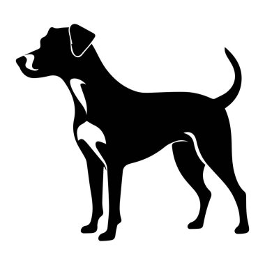 Silhouette of a Playful Dog Standing Proudly in Profile View for Pet Lovers and Animal Enthusiasts