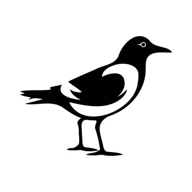 Black and White Minimalist Illustration of a Bird with Elegant Lines and Shapes Perfect for Nature and Art Designs