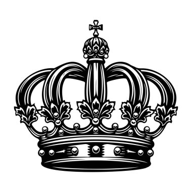 Elegant Royal Crown Design with Intricate Details for Illustration and Graphic Use in Artistic Projects
