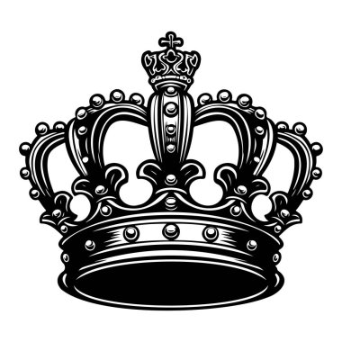 Elegant Royal Crown with Intricate Details, Ideal for Illustrations, Invitations, and Graphic Designs, Symbolizing Power and Nobility