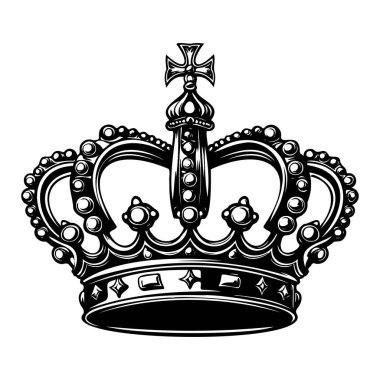 Ornate Royal Crown Design with Intricate Details, Jewels, and Decorative Elements for Elegant Illustrations and Graphics